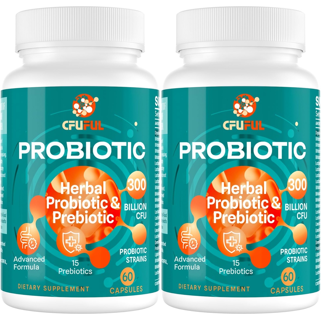 女性和男性的抗生素 -- -- 300亿 CPU,24 Strains Probiotic + 15 有机草药 预生素 混合剂,用于整体消化性脂肪健康、免疫、便秘和布洛丁、大陆架稳定 -- -- 4个月的供应