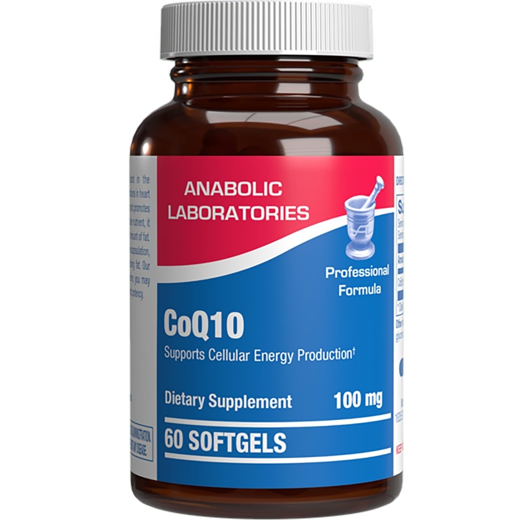 高吸收CoQ10 100mg 软胶 - 临床公式 Coenzyme Q10 100mg 用于皮肤心脏能量抗氧化剂和脑支持 - 容易吞咽 - 在CGMP设施中在美国制造 - 60 services