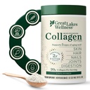 大湖井(Great Lakes Wellness Collagen Peptides Powder)用于皮肤,毛发,钉子,联合与文摘 - 不受欢迎 - 快速溶解水解,非GMO,Keto,Kosher - 16oz