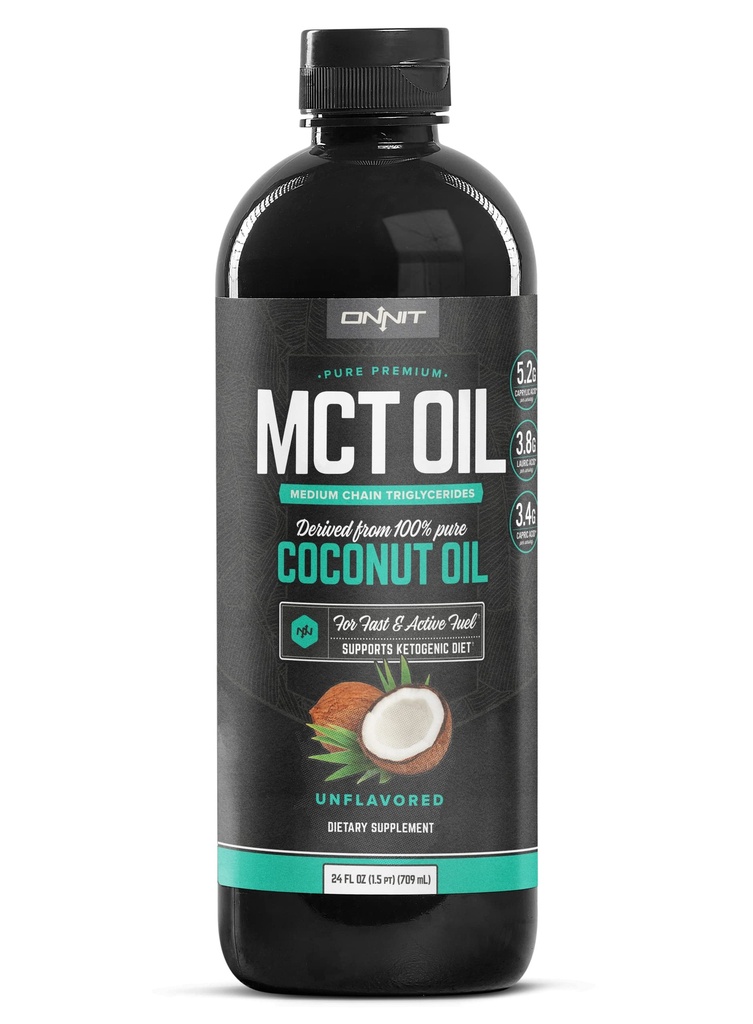 奥尼特MCT 石油 -- -- 纯MCT椰子油、Ketogenic饮食和Paleo优化,配有C8、C10、Lauric Acid -- -- 配以咖啡、Shakes和烹饪(无味24oz)