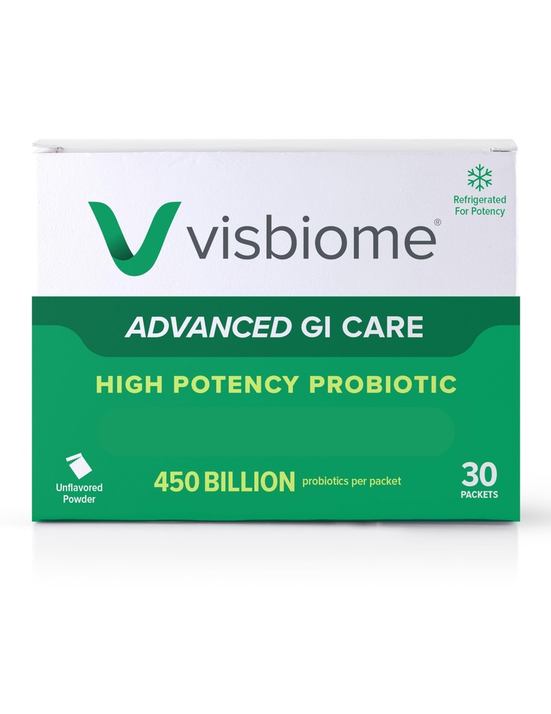 Visbiome 高级GI 护理 - 高概率增生450亿强 - 30 Packets 不受欢迎的粉末 - 原 De Simone 配方 - 在可回收冷却器中装载冷却剂和温度监测器.