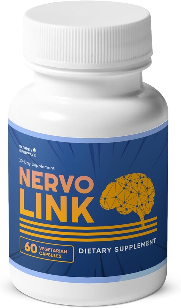Nervolink - 百分之百的Nerve-support & Energy Boost自然补充,配有Reishi,Shiitake,和Lion的Mane蘑菇,美国制造,Non - GMO - 60 Capsules,1个月供应