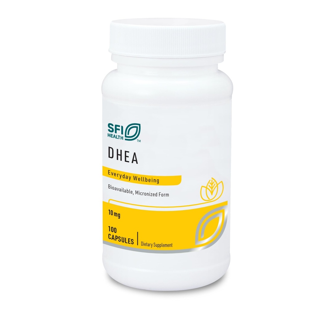 SFI 健康 Klaire Labs DHEA 10mg - 从野生亚姆衍生出来的Dehydroepiandrosterone - 微粒化用于高级吸收 - 无豆类,男女假体增生(100卡普尔)