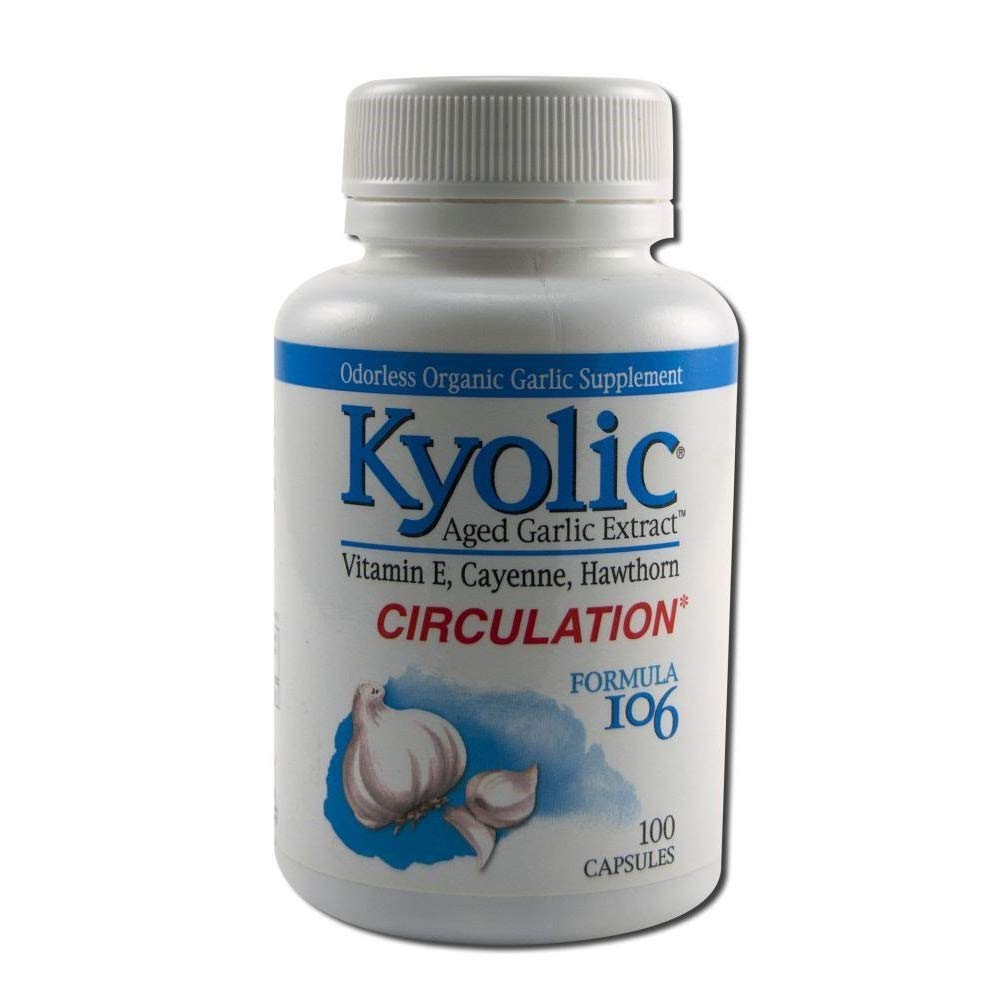 Kyolic - 106公式 用于流通的老蒜提取器 - 3包100卡普尔(共计300卡普尔)