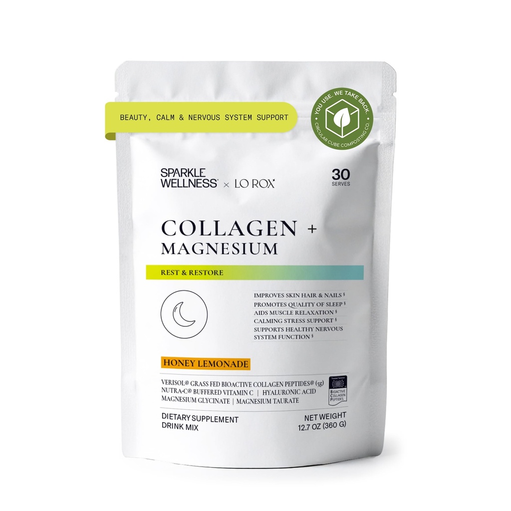 Collagen Magnesium Rest + restable(蜜柠檬汁) [30 Services] VERISOL 生物活性 Collagen Peptides, Glycnate 镁和陶拉提盐 → Lauren Roxburgh Rest + represident → 平静的美人路线
