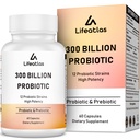 300亿CFU Probiotics - 妇女和男子的Probiotics, 12个Probiotic Strains Plus Prebiotics, Imune & Digestive, Gut Health, Gas Bloating, Sheld Stable - 60 Caps
