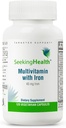 寻求健康 多维素与铁, 45 mg Chelated Iron, 活性B 维生素+ L-5-MTHF, 支持健康免疫系统和能源生产, 蔬菜胶囊(120个胶囊)*
