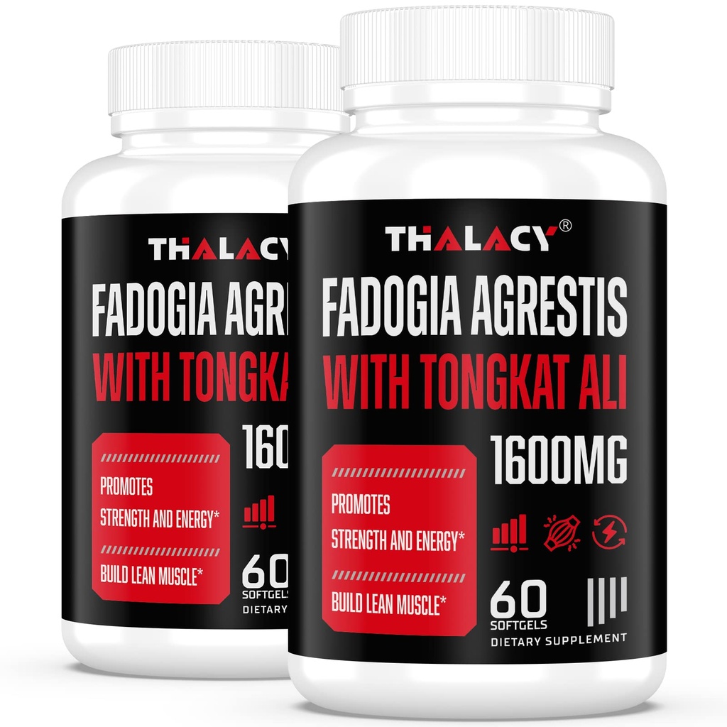 1600mg Fadogia Agrestis Tongkat Ali 补编,Fadogia Agrestis 男子Ashwagandha - 最大强度,120软胶