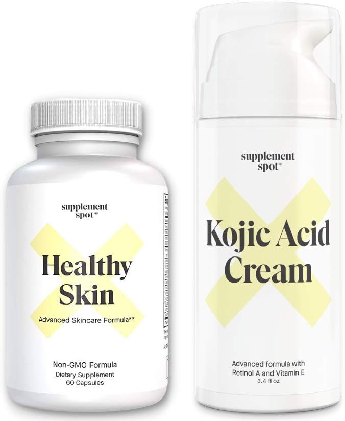 Bundle:健康的皮肤抗衰老补充剂和Kojic酸面粉