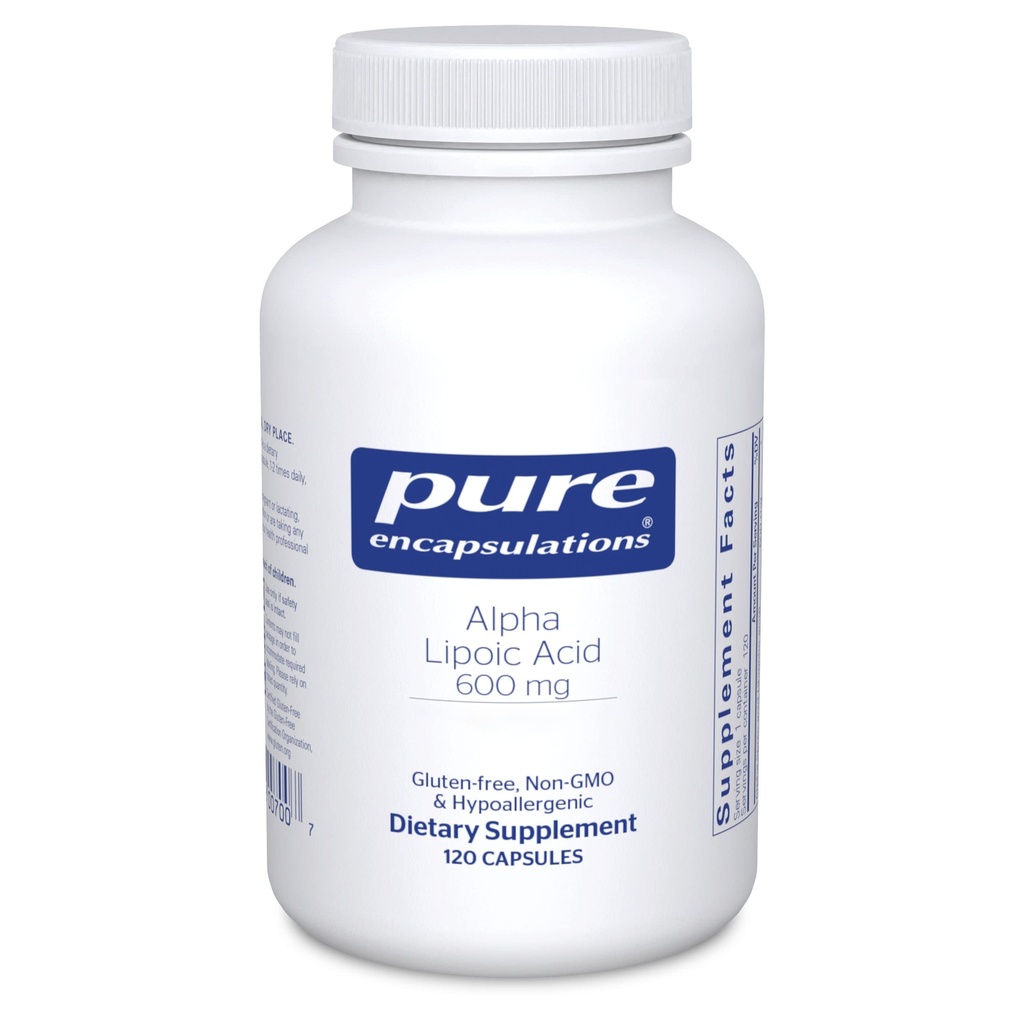 纯封装 Alpha Lipoic Acid 600 mg - 肝脏支持、抗氧化剂、神经健康、心血管健康和碳水化合物支持的ALA补充剂 - Premium Alpha Lipoic Acid - 120 Capsules