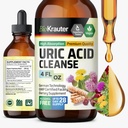 BIO KRAUTER 铀酸支持叮当 - 天然肾上腺素补充 w/Tart Cherry, 牛奶硝酸盐, Turmeric Herbal 液体提取 - Vegan Drops 4 Fl.