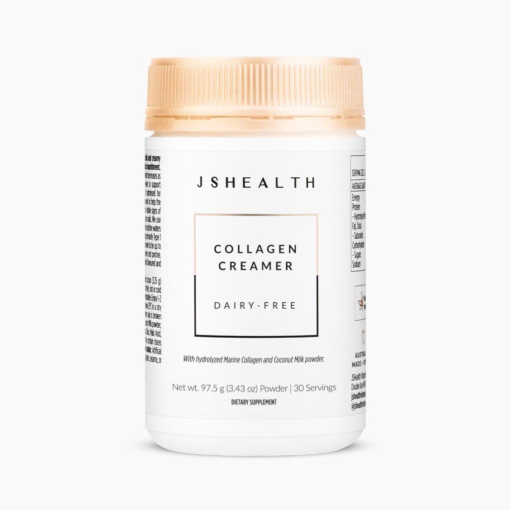 JSHE Collagen Creamer - 香草Collagen Creamer for Coffee - 乳品免费健康咖啡Creamer,30种海洋Collagen Peptides服务品