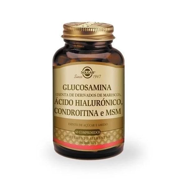Solgar Triple Glucosamine Chondroitin MSM, 60块牌匾 - 促进健康关节,支持舒适运动 - 果壳鱼自由 - Gluten自由,奶制品自由 - 30种服务