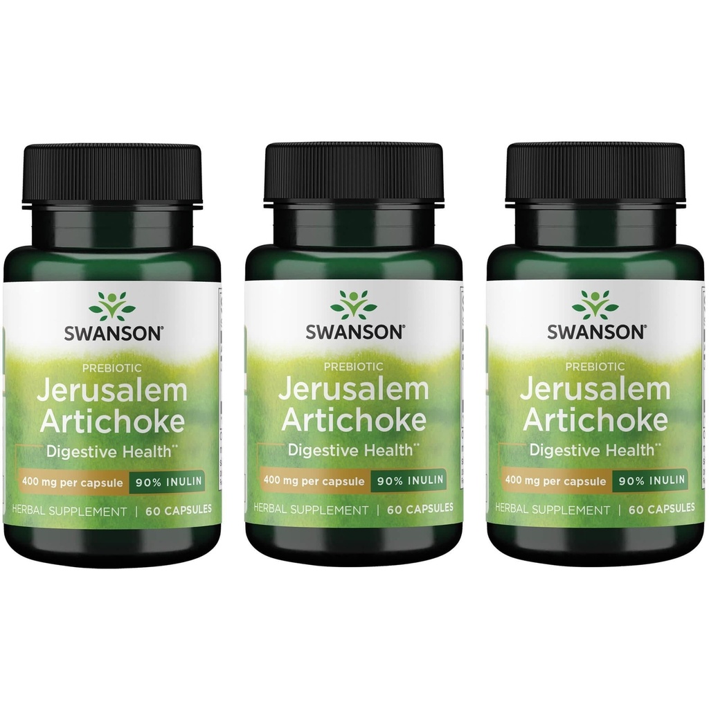 Swanson Prebiotic Jerusalem Artichoke - 90% 胰岛素 400 mg 60 Caps (3 Pack) (3 Pack) (中文(简体) ).