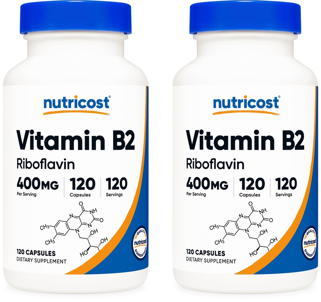 维生素B2(Riboflavin)400毫克,120卡普尔(2瓶)