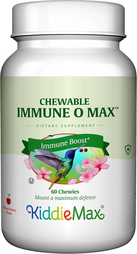 Maxi Health Chewable Imune Support Booster Blend,维生素C,长老莓,锌,Epicor,Glutathione - Immuno-O-Max - 儿童与成年人可口味维生素 - 60 樱桃烧菜