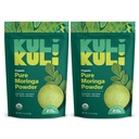Kuli Kuli Moringa Oleifera 有机叶粉和绿色滑石,100%纯USDA认证与非GMO Moringa 粉,配有滑石,茶叶和食品,2包