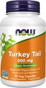 Now Foods Supplements, Turkey Tail 500 mg, 超级蘑菇, 用有机土耳其 Tail Mushroom 和 Mycelium, 90 Veg Capsules 制作的