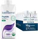 KATE FARMS 有机甲苯1.0 公式,平原,单源,水解植物营养用于口服或管饲,11 Fl oz(12 Pack)