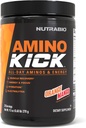 NutraBio Amino Kick – 含天然咖啡因的BCAA粉末 – 氨基酸对能源,水分和回收的补充 – BCAAs,电解剂和氨基酸 – 橙芒果,30种服务