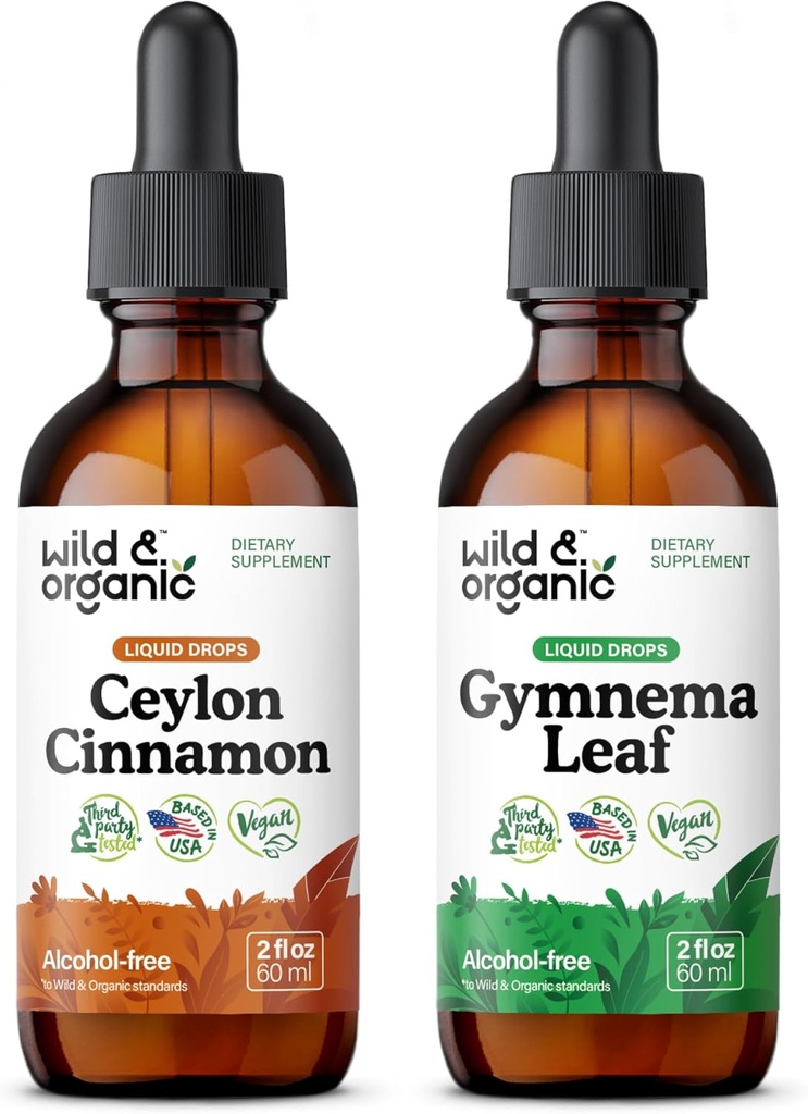 野生和有机锡兰肉桂丁香 2 fl oz & Gymnema 叶片丁香 2 fl oz
