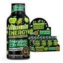 Vitamin Energy Sour Apple Extra Strength Energy Shot, 10 Pack - Up to 7 Hrs, 260mg Natural Caffeine, Zero Sugar - Beta-Alanine + Electrolytes, Workout Support, B12 B6 Niacin, 1.93 fl oz, Keto Vegan