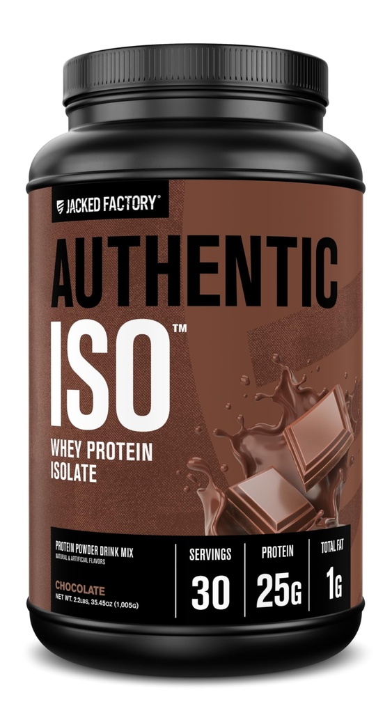Jacked Factory 认证 ISO Grass Fed Whey 蛋白质隔离粉 - 低碳化物,非GMO 肌肉建筑 蛋白质w/无填料,工作后恢复,巧克力