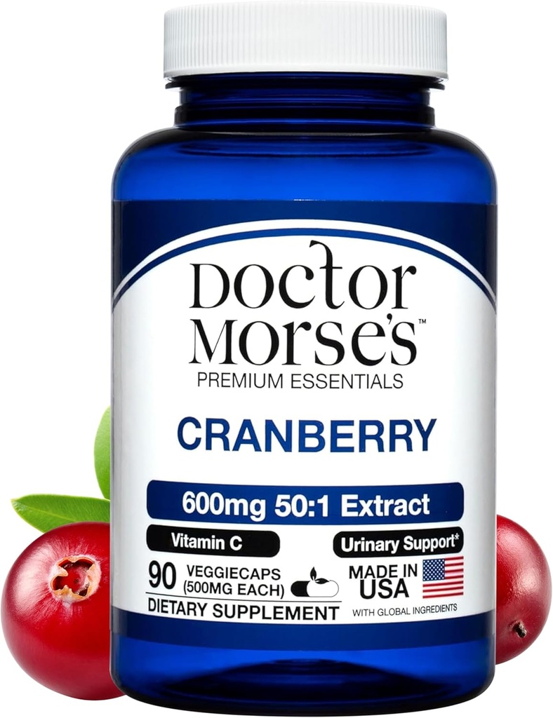 Cranberry Supplies Pills for Women and Men, 3000mg 强度,含维生素C的尿道切片支持,由林业发展局注册制造,NSF认证设施,总体健康支持,90 Capsules