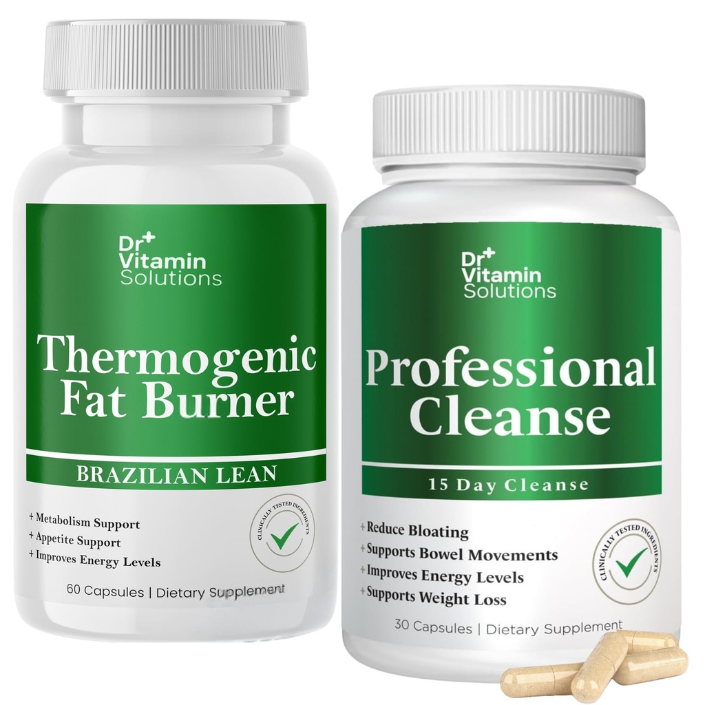 VITAMIN SOLUTIONS 热致性脂肪燃烧器和排毒清洁桶 -- -- 15天的重量管理清洁剂、GUT健康和BLUTION-90卡普尔