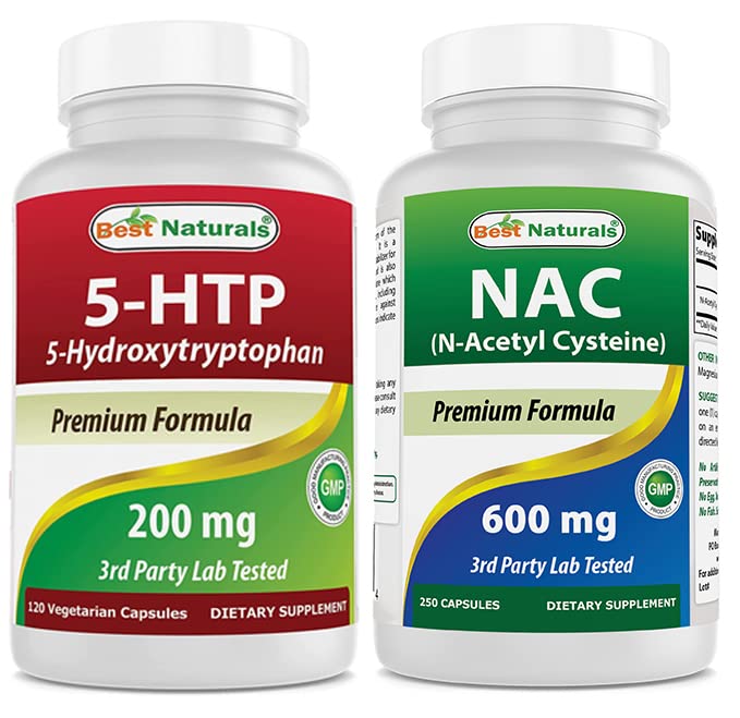 Best Naturals 5-HTP 200 mg & NAC - N 乙酰丙苯600 mg