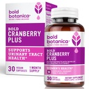 Bold Cranberry Plus – 36 mg PAC – 100% 可溶 PAC – Urinary Tract UTI 支持 – Cranberry Pills for Men – 与非GMO维生素C – 30 Vegan Capsules