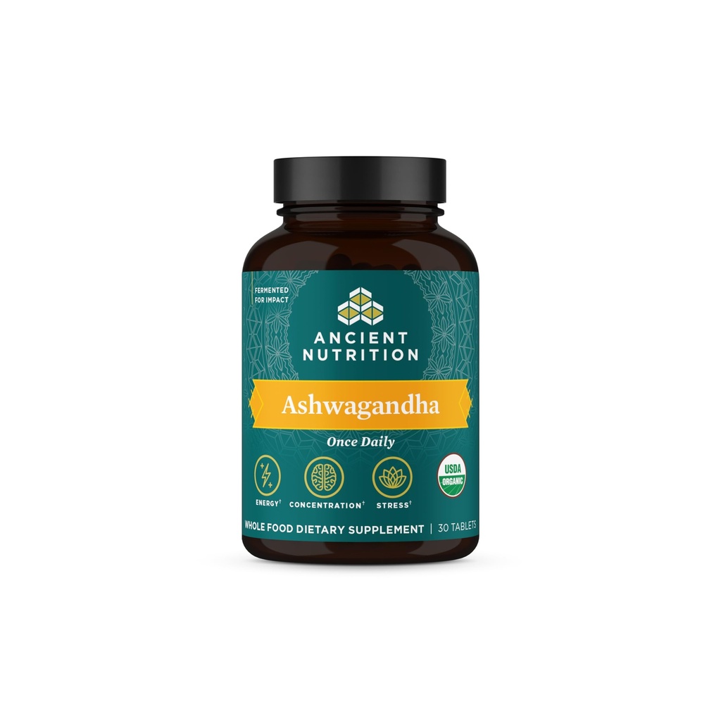 古代营养 Ashwagandha 药片、减轻压力、支持能量、精神清晰和集中、减少肥胖和焦虑、Paleo和Keto Friendly,30 Capsules