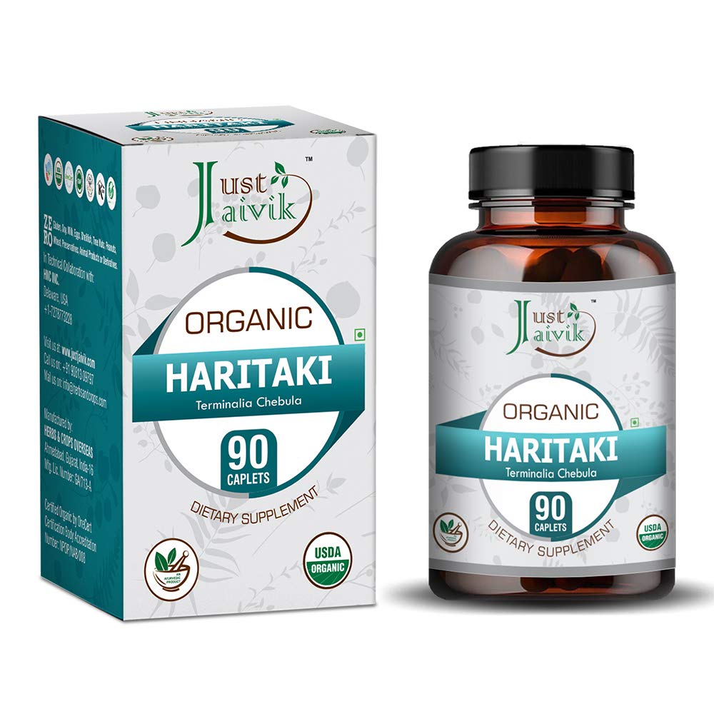 Just Jaivik Organization Haritaki (Terminalia Chebula) - 750mg (90平板) - Vata 解毒和复生的饮食补充