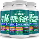 新AGE眼保健维生素与Bilberry Lutein & Zeaxanthin Lycopene Resveratrol Grape种子提取 Astaxanthin - 眼维生素 - 180 计数