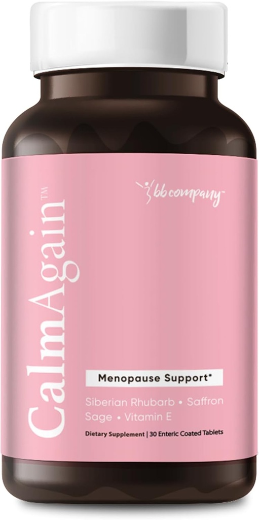 BB公司 Calm-Again for Menopause Anxiousy, Mood Absolute for Women 保持冷静, 下科蒂索尔, 更少的Mood Swings , 西伯利亚鲁巴布, 塞奇, 萨夫龙 – 月经救济 ~ 30 Ct