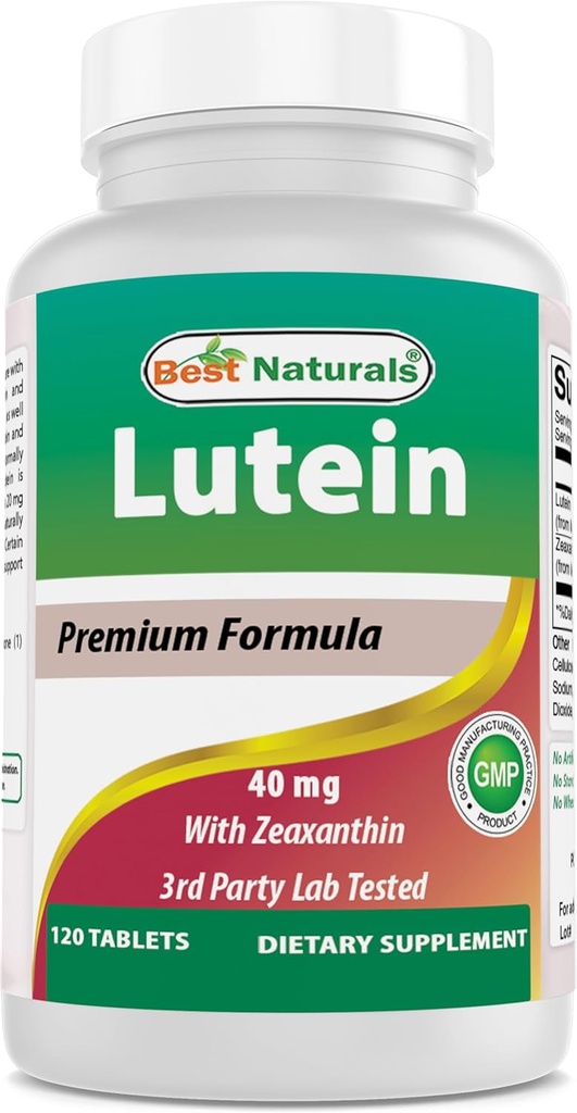 配有Zeaxanthin的40毫克Lutein最佳自然剂-120片