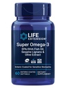 生命延伸 Super Omega-3 EPA/DHA 鱼油,芝麻丽甘和橄榄提取 – 心脏健康,脑健康,炎症健康支持,无胶质,肠内凝胶,非GMO,60软胶
