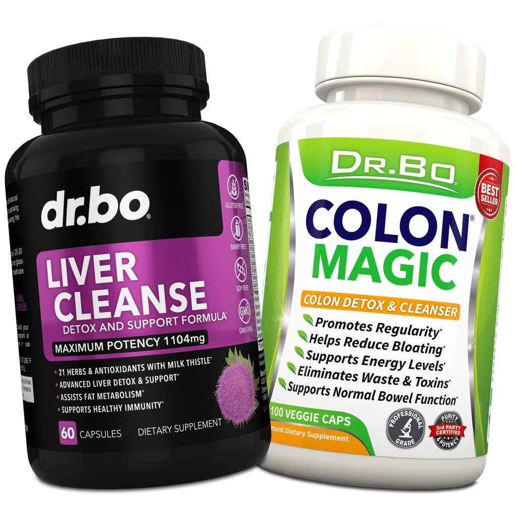Liver & Colon Cleanse Detox 支持补充 - 天然肉丸 清洁剂 Pills for Intestinal Bloating & Daily Caps Relief - 牛奶硝酸 Dan Dandelion Caps & Aid Gallbladder 补充