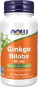 现在食品补充品,Ginkgo Biloba 60毫克,24%标准提取,非GMO项目验证,60Veg Capsules