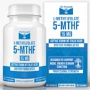 L-Methylfolate 15 MG, 优化和高度生物活性甲基Folate, Mood和免疫支持的5-MTHF补充,能源的自然饮食补充,Non-GMO & Gluten-Free, 90 Capsules