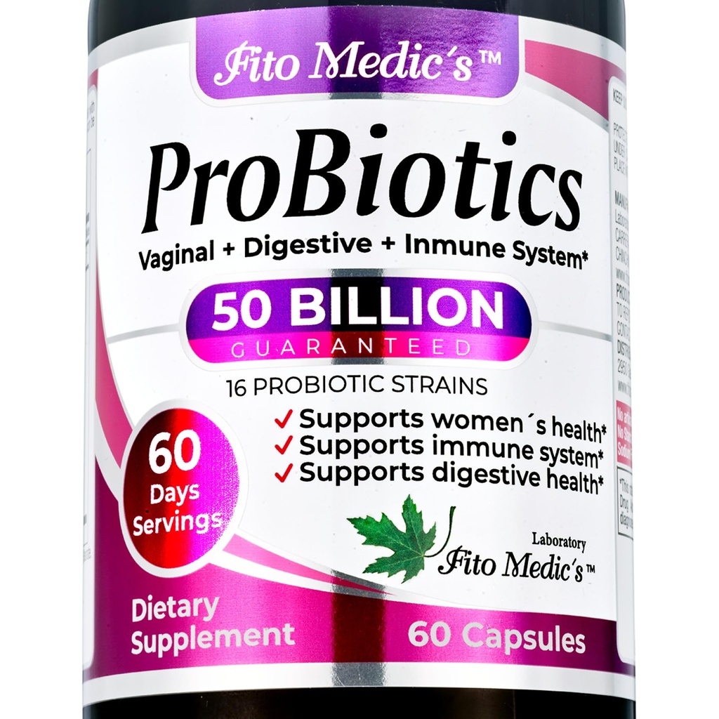 FITO MEDIC's Lab - 为妇女提供抗生素 - 50亿CFU- 抗生素 - 60天为消化健康提供抗生素 - 16 - 抗生素 - 混合剂. 促进消化平衡。