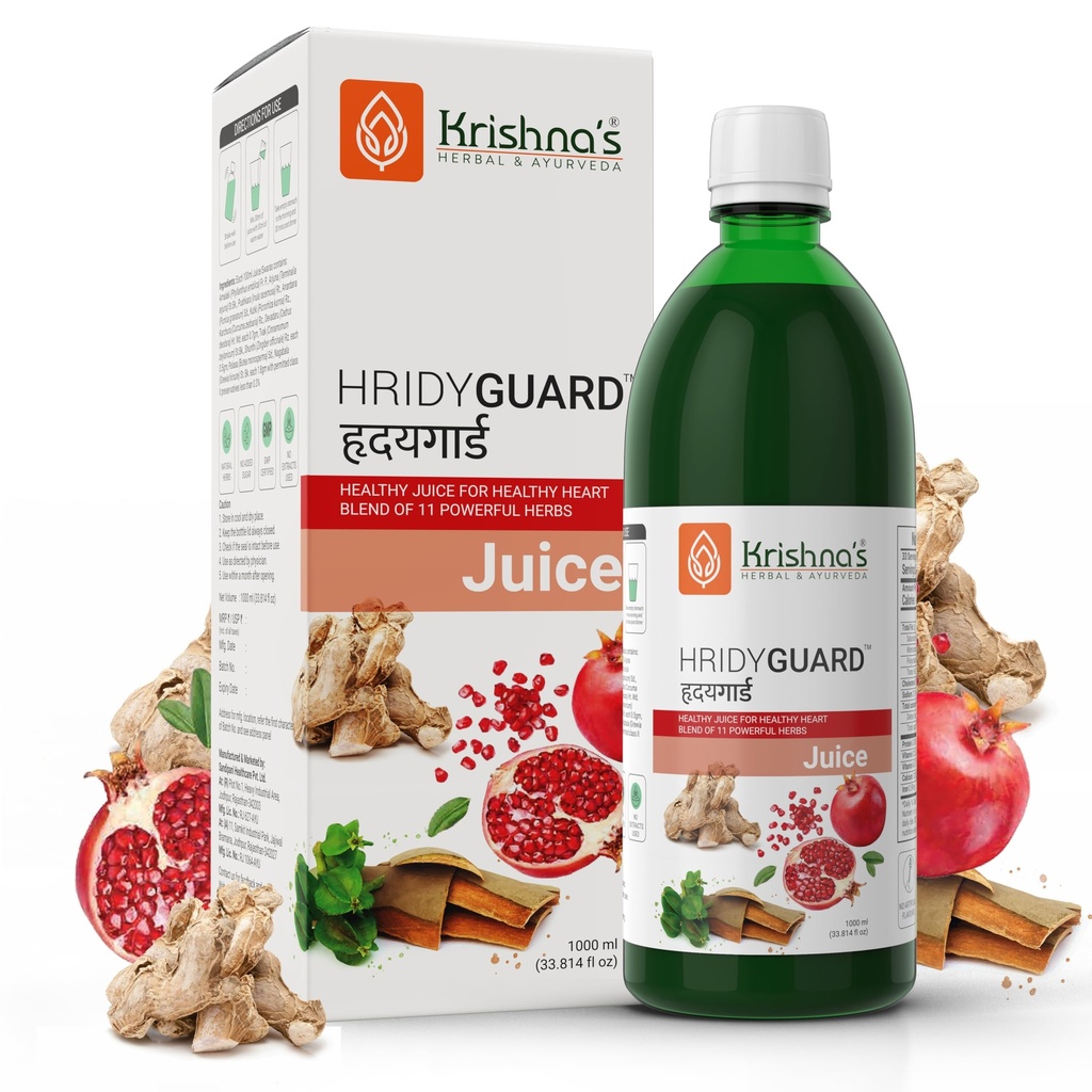 Krishna's Hridyguard Juice – Enriched With 11 herbs - Herbal Extract Drink for Daily Wellness - 1000 ml