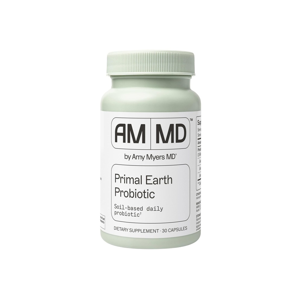 Amy Myers MD Primal Earth Probiotic - 消化和免疫支持补编 - 基于土壤的Probiotic - 无粘液和无粘液 - Paleo-友好的成人健康补编 - 30 Capsules