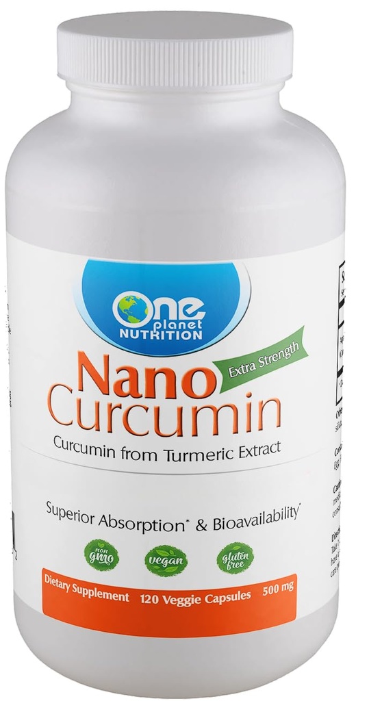 一个星球营养 Nano Curcumin 500 mg Veggie Capsules (120 services), Nano for high Absolute,支持免疫健康,非GMO, Vegan, Gluten-Free