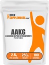 Bulk Assupports.com AAKG 粉末 - Arginine AKG 补充品,Nitric Oxide 补充品,无味 & Gluten Free,每服务2.5g,250g(8.8 oz)(包1)