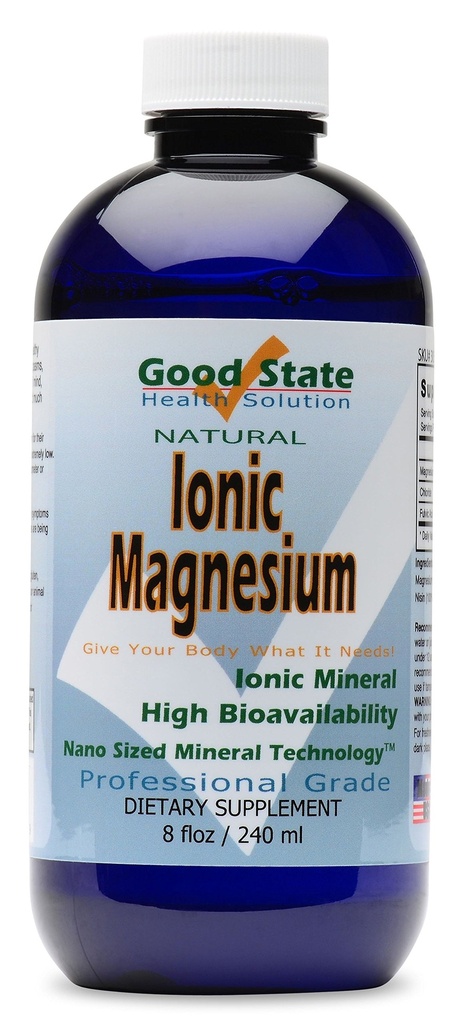 Good State Ionic Magnesium 8 oz - Natural - Nano Sized Mineral Technology - 专业级别 - 支持健康化学和酶反应 - 96 services (8.1 fl oz)