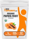 Bulk Assupports.com 有机木瓜果粉 - 火药,来源于Carica Papaya水果 - 免费葡萄糖,每服3克,500克(1.1磅)(包1)