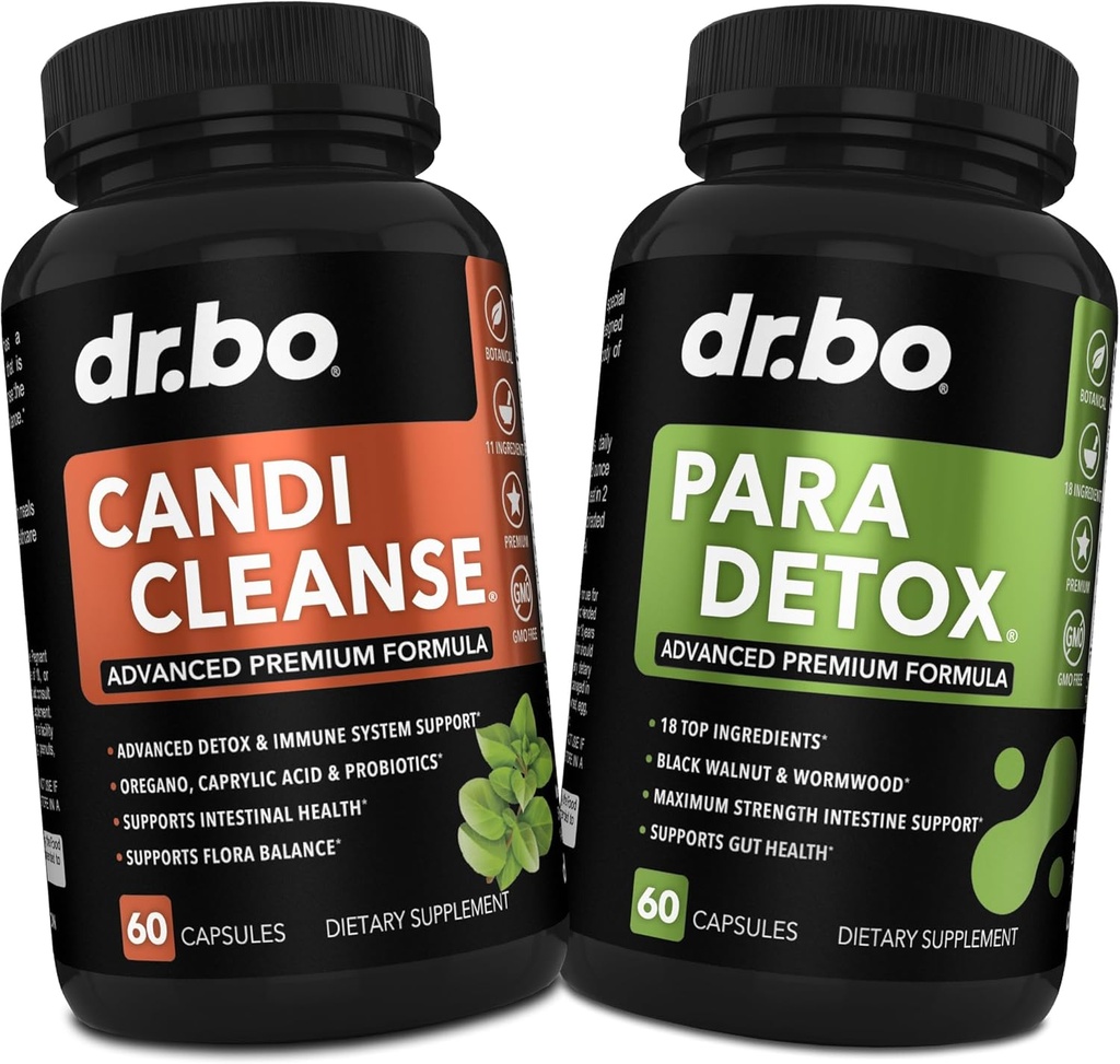 Candi Cleanse & Intentine Detox 支持药丸 - 配有肠内花果固醇支持的超强亲生清洁剂 - 天然口服草药 Oregano, Caprylic Acid, Wormwood & Black Walnut