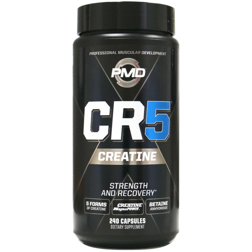 PMD Sports CR5专业Creatine Complex - 改进恢复,减少痛苦,精益肌肉 大众增益器 - 动力 5 Creatine 混合剂,用于强度,耐力和恢复(240 Creatine Capsules)
