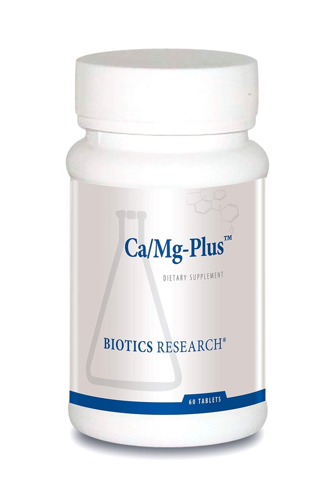 生物研究 CaMg-Plus 镁钙补充剂,配有甲状腺素,骨骼和牙科健康中的艾滋病,肌肉放松,支持心血管健康,甲状腺支持60片